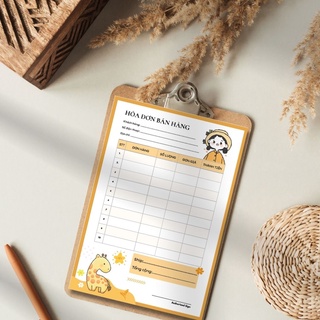 Tập 50 tờ, hóa đơn bán hàng, Hoá đơn bán lẻ giấy photo hoạt ảnh cực cute size 21x14.5cm