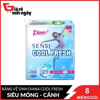 Băng vệ sinh Diana Sensi Cool Fresh siêu mỏng cánh 8 miếng/gói