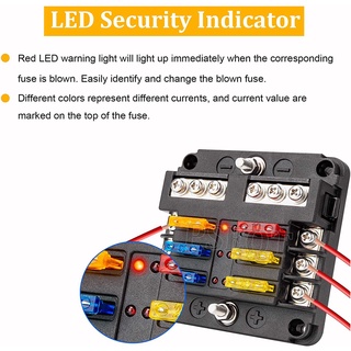 Hộp Cầu Chì Ô Tô 6 Chiều Cao Cấp 12V 24V Có Đèn Báo Hiệu An Toàn Cho Xe