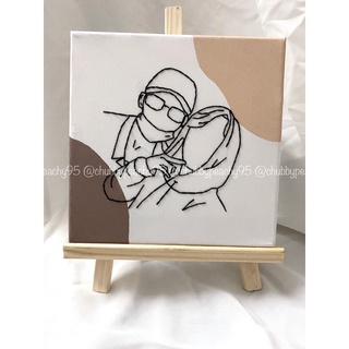 Bộ kit thêu tranh canvas size 20x20cm - Nguyên liệu tự thêu tranh canvas