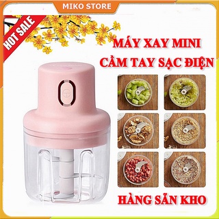Máy Xay Đồ Ăn Dặm Cho Bé Mini Sạc Điện,, Máy Xay Tỏi Ớt Đa Năng Nhỏ Gọn Dễ Sử Dụng, Xay Hành, Tỏi, Rau Củ