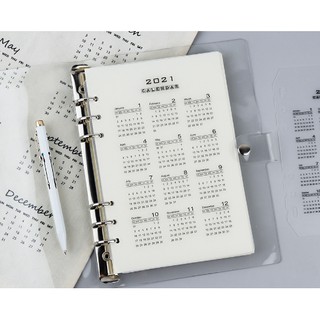 Lịch năm 2021 pvc cho sổ bìa còng planner A5/A6