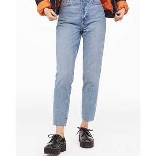 Quần Mom Jeans Nữ Lưng Cao Màu Xanh Cắt Lai CL-02