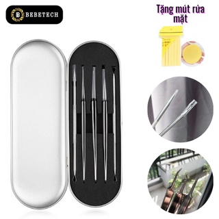 Bộ Nặn Mụn Cao Cấp Spa INOX Không Gỉ Lấy Nhân Mụn Chăm Sóc Da Mặt Tại Nhà tặng mút nở