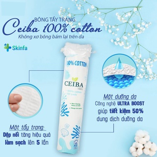 Bông Tẩy Trang Ceiba Cotton 140 Miếng - Skinfa