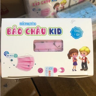 [Khẩu trang trẻ em] 1 Hộp 50 chiếc khẩu trang y tế 3 lớp hiệu Bảo Châu