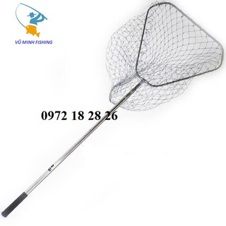 [Full Inox] Vợt vớt Cá Inox Vành Tam giác đủ size, Chất liệu inox siêu bền KK-17