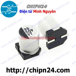 [5 CON] Tụ nhôm 33uF 50V 6.3x7.7mm [SMD Dán]