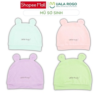 Mũ sơ sinh Uala rogo cho bé từ 0-6 tháng vải sợi tre Bamboo mềm mịn thoáng mát khử khuẩn chắn tia UV 8222