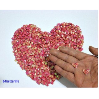 100 TRÁI TIM  XẾP THỦ CÔNG SẴN ÁNH KIM MÀU HỒNG ĐẬM