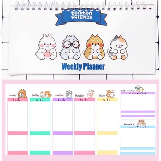 Sổ kế hoạch tuần tonton friend hoạt hình WPI6 Weekly Planner 52 trang
