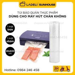 Túi bảo quản thực phẩm SUNHOUSE SHD0028C size 28cm 1 mặt trơn 1 mặt nhám (bán lẻ 1 cuộn)