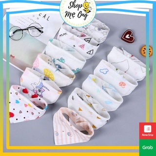 Khăn Yếm Tam Giác Cotton Có Cúc Bấm Cho Bé - Hàng Cao Cấp