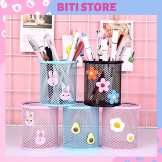 Ống Cắm Bút Sắt Tròn Bền Đẹp Dùng Văn Phòng Phẩm Sáng Tạo BiTi Store