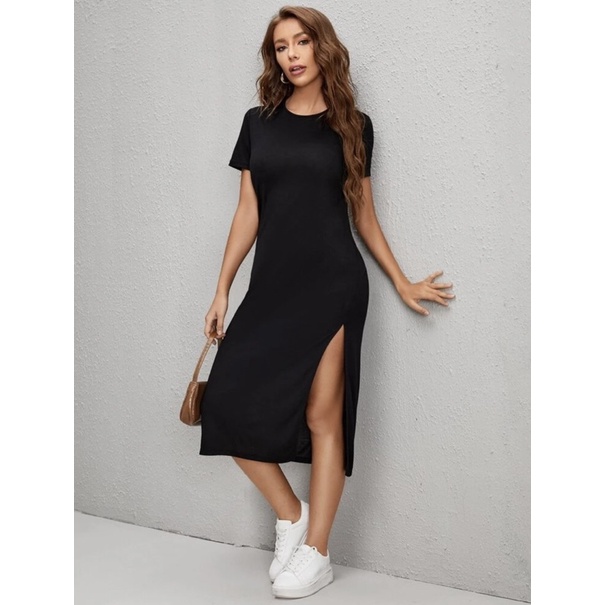 [ BIGSIZE TRÊN 55KG ] ĐẦM SUÔNG XẺ TÀ thun cotton co giãn 4 chiều bigsize nữ