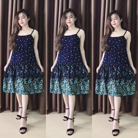 Váy hai dây lanh lụa