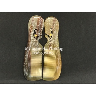 Lược sừng hình Phượng tách 2 mặt, nét tách sắc nét, đẹp, có video thực tế