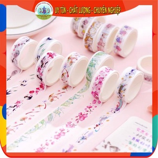 Set 10 cuộn Băng dính hình washi cao cấp siêu đẹp loại to (1.5cm)