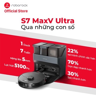 Robot Hút Bụi Lau Nhà Roborock S7 MaxV Ultra Tự Động Giặt Giẻ Và Đổ Rác - Bảo Hành 18 Tháng
