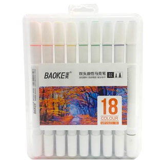 Bút Lông Màu BAOKE 2 Đầu 18 Màu MP2923-18