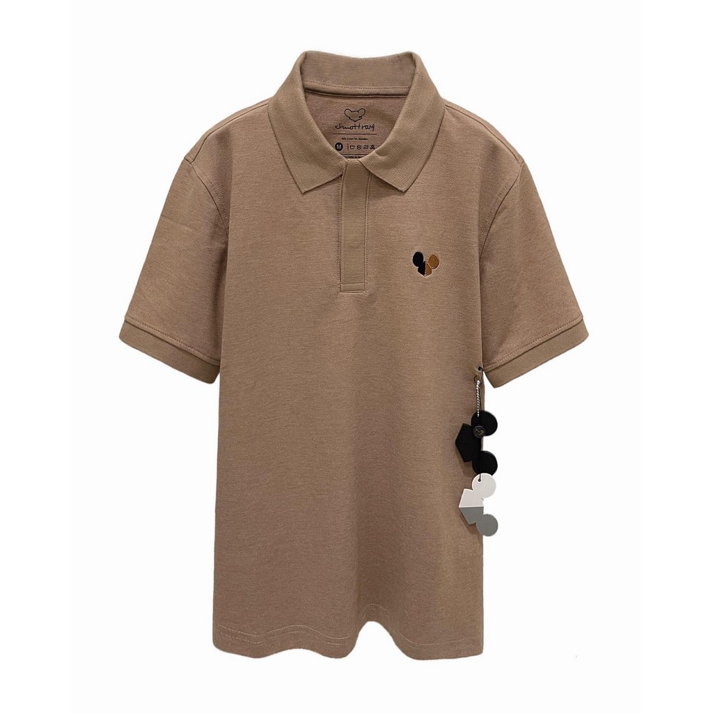 POLO LOGO tan - ÁO POLO basic CHUỘT TRẮNG