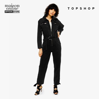 TOPSHOP - Boilersuit nữ cổ bẻ tay dài IDOL Black Denim 05P97NWBK-410