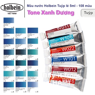 Màu nước Holbein Artist Watercolor Nhật Bản - Tuýp lẻ 5ml - Bảng màu Xanh Dương