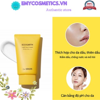 Kem Chống Nắng Cho Da Dầu, Da Hỗn Hợp Thiên Dầu The Saem Eco Earth Power Sun Cream 50ml Mẫu mới