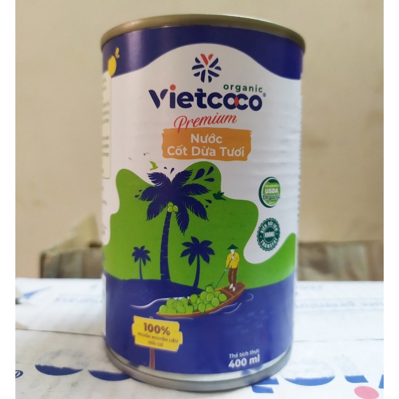 10 LON  NƯỚC CỐT DỪA ORGANIC HỮU CƠ 400ml