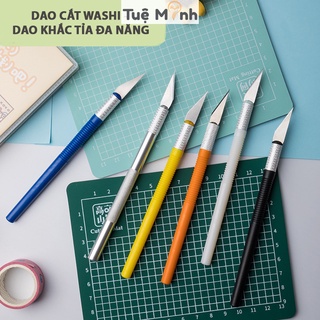 Dao cắt Washi tape, dao điêu khắc gọt mô hình kèm 8 lưỡi dự phòng Tuệ Minh