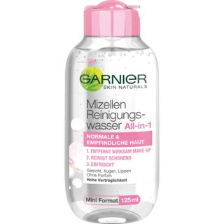 Nước tẩy trang Garnier Mizellen Reinigungswasser All in 1 cho da thường &amp; nhạy cảm, 125ml