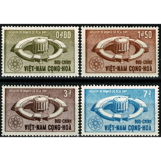 Tem sưu tập Tem Việt Nam Cộng Hòa Nguyên tử lực phụng sự hòa bình 1964 ( 4 tem )