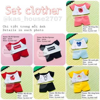 {20cm} CÓ SẴN, set bộ sticker, outfit doll, outfit for doll
