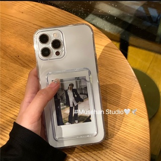Ốp  for Iphone 14 Pro Max Lưng Iphone Trong Suốt Có Ngăn Đựng Thẻ,Đựng Ảnh Cho for Iphone 14 13 12 Pro Max 12 11pro Max Xs Max 11 7 Plus 8 Plus