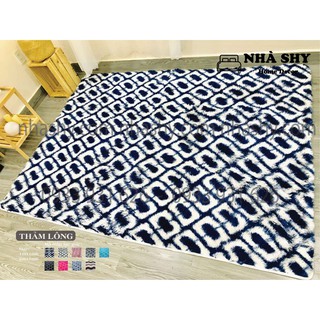 Thảm Lông Trải Sàn Màu Xanh Hình Lục Giác - Size 2mx1m6