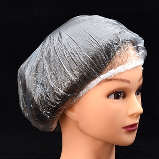 100 Mũ Trùm Đầu Nilon Trong Suốt Dùng Trong Salon Tóc Barbershop Y tế