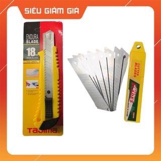 Combo dao rọc giấy lớn &amp; 10 lưỡi dao rọc giấy lớn 18mm