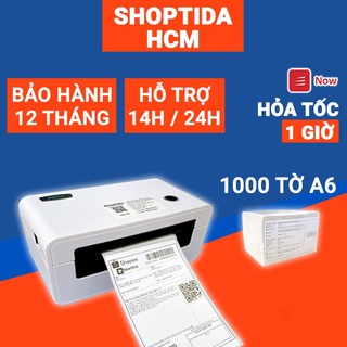 Máy in đơn hàng Shoptida SP46 kèm 1000 giấy in nhiệt 10*15cm decal tự dán kèm khay đựng giấy