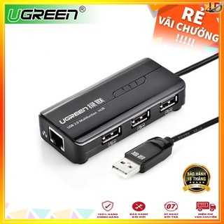 Ugreen 20264 - HUB 3 cổng USB 2.0 kèm cổng mạng LAN tốc độ 10/100Mbps - Phukienleduy