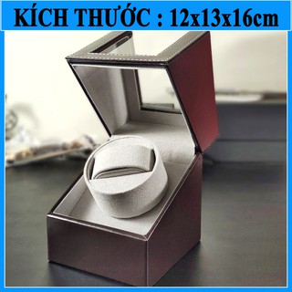 Hộp Đựng Đồng Hồ Cơ 1 Xoay Vỏ Da Màu Nâu- Mã W125-C