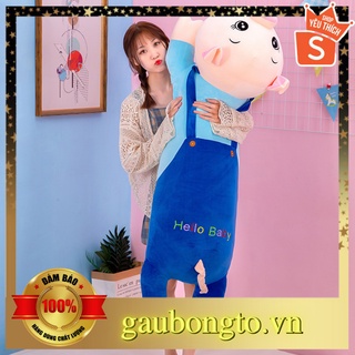 Gấu bông to Lợn Heo Yếm 𝑯𝒂̀𝒏𝒈 𝑪𝒂𝒐 𝑪𝒂̂́𝒑, gối ôm hình thú nhồi bông Heo Lợn siêu đáng yêu cute 1m4 / 90cm
