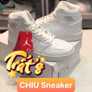 [ CHIU Sneaker ] Giày thể thao Sneaker cổ cao Full trắng phiên bản cao cấp Jordan 1 cổ cao