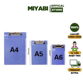 Trình ký A4 - A5 - A6 bằng nhựa có dòng kẻ và thước đo - 1 mặt - màu xanh biển cao cấp dành cho văn phòng giá rẻ
