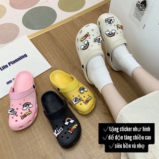 Dép Sục cross siêu bền nhiều màu,tặng 6 sticker siêu kute D154