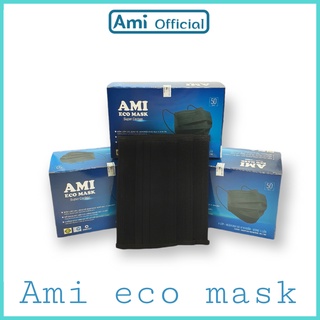 Hộp khẩu trang y tế Ami màu đen 4 lớp 50 chiếc