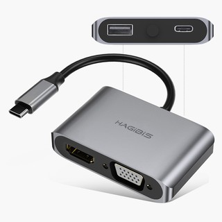 Cáp chuyển đổi Hagibis 4in1 USB-C to 4K HDMI/VGA/USB 3.0/TYPE-C