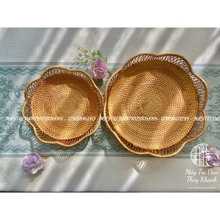 Bát mây song xiên, bát mây đựng hoa quả, bát mây trang trí