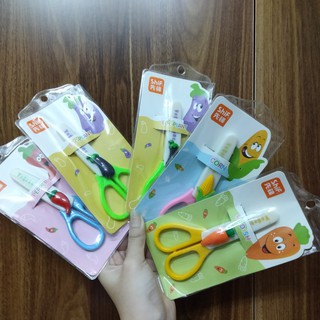 Kéo thủ công cho bé có bao nhựa củ quả [ SIÊU DỄ THƯƠNG ] 🥕