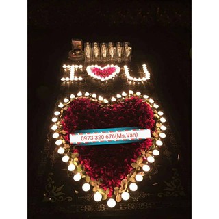 SET nến trang trí sinh nhật, tỏ tình ( 100 nến tealight + 500 cánh hoa)