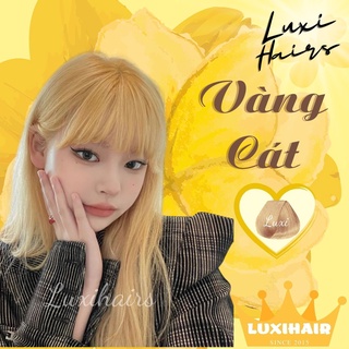 Thuốc Nhuộm Tóc Màu VÀNG CÁT Tặng Kèm Oxy Găng Tay Mũ Trùm Đầu - Luxihair